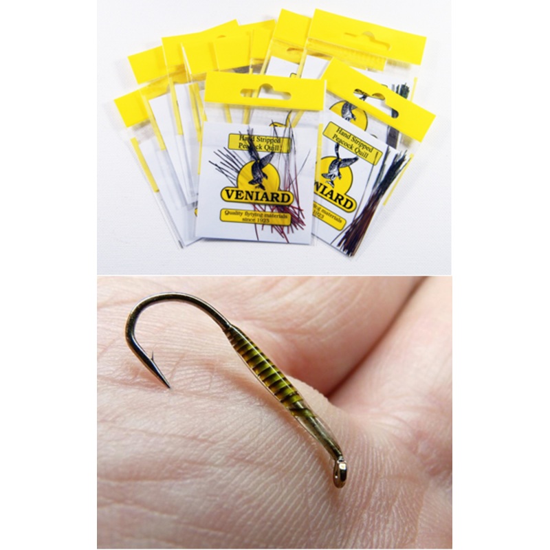 Peacock Hand Stripped Quills|Brown|Ginger|Golden Olive|Green|Natural|Olive|Orange|Pink|Red|Yellow