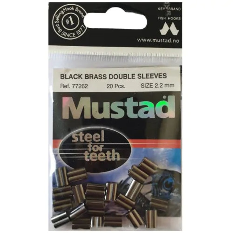 Mustad Double Black Brass Sleeve/ Crimps