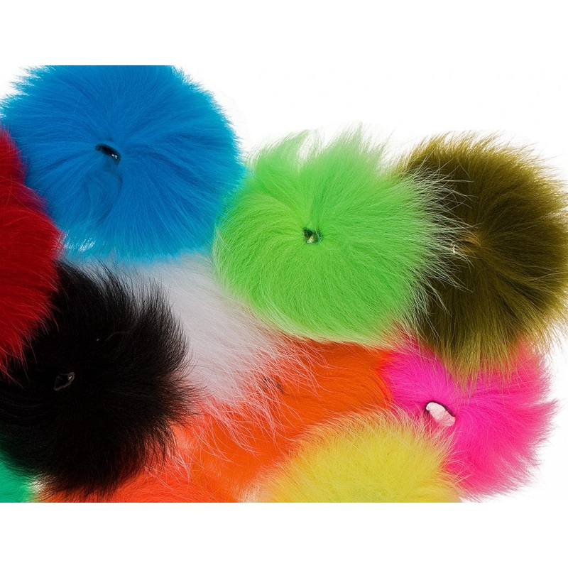 Arctic Fox Tail|Black|White|Orange|Yellow|Fl.Pink|Red|Blue|Brown|Green|Olive|Chartruese|Sunburst|Purple