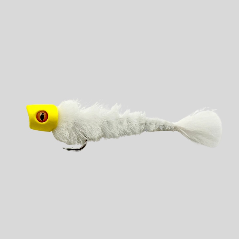 Next Game Changer Popper|SMALL (Length 3″/80mm Hook |2)|MEDIUM (Length 4″/100mm Hook 1/0)|LARGE (Length 6″/150mm Hook 6/0)|White