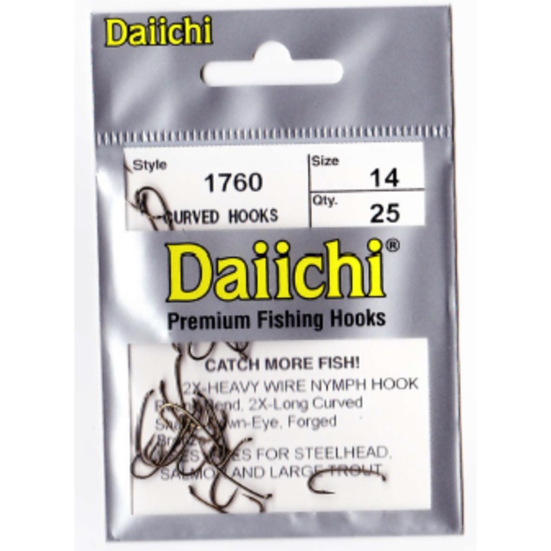 Daiichi 1760 Curved Nymph Hook 25 Pack