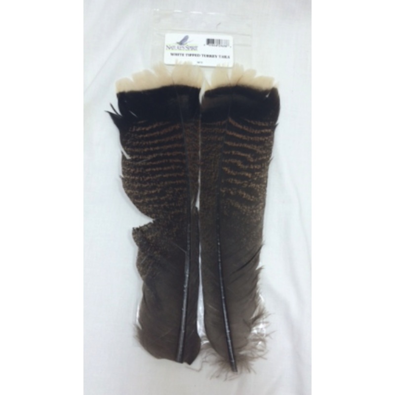 White Tipped Turkey Tails Standard Pair