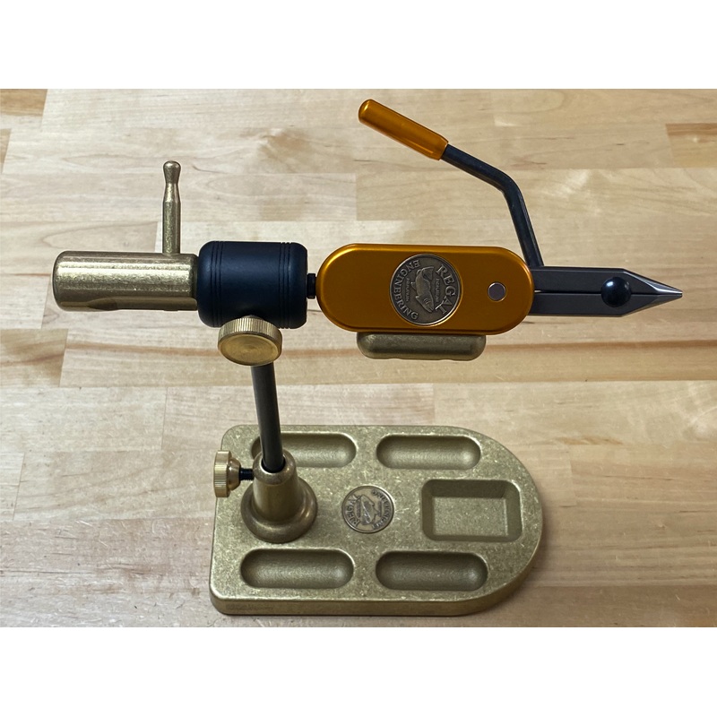Regal Revolution Vise Stainless Jaw Bronze Pocket Base – Orange Ember