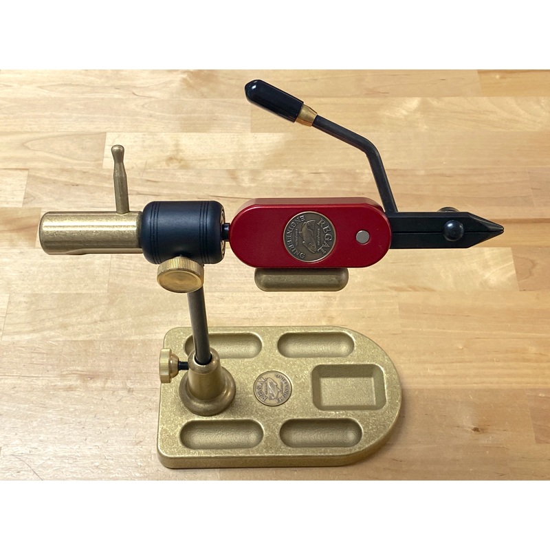Regal Revolution Vise Traditional Jaw Bronze Pocket Base – Hot Rod Red