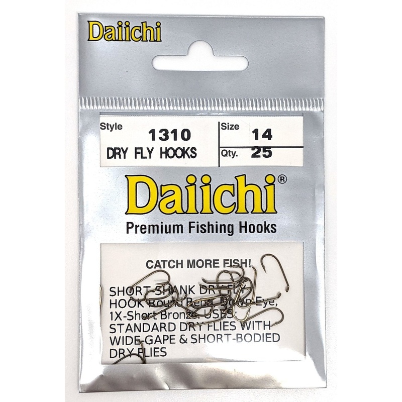 Daiichi 1310 Short-Shank Down Eye Hook size 14 25 pack