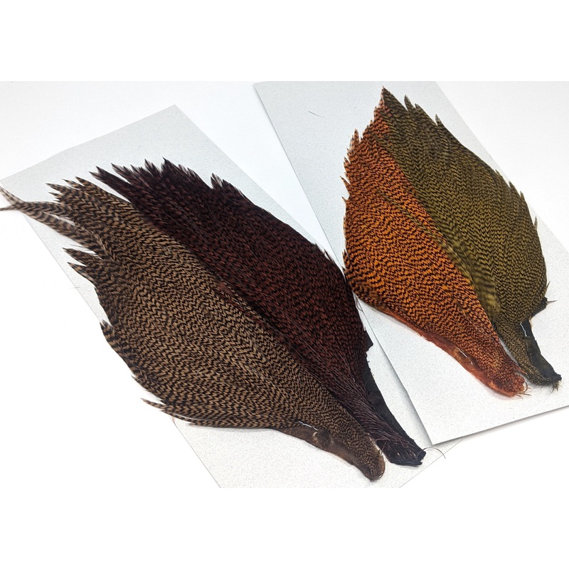 Trout Streamer Dyed Grizzly Starter Cape Set 4 colors