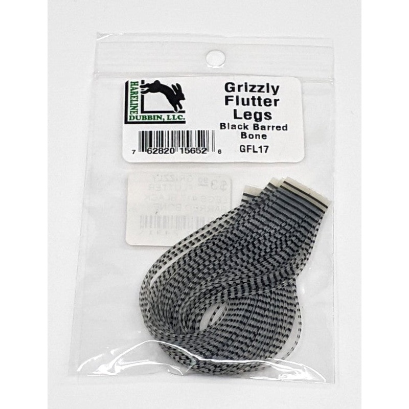 Grizzly Flutter Legs #17 Black Barred Bone