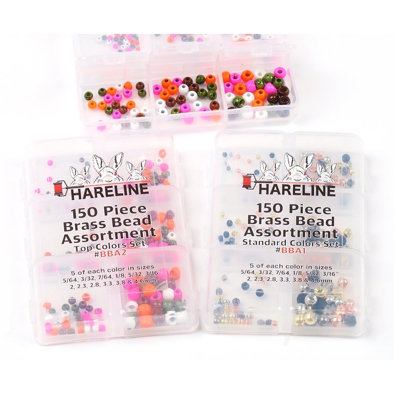 Hareline Brass Bead 150 Piece Assortment Standard Colors Set #1