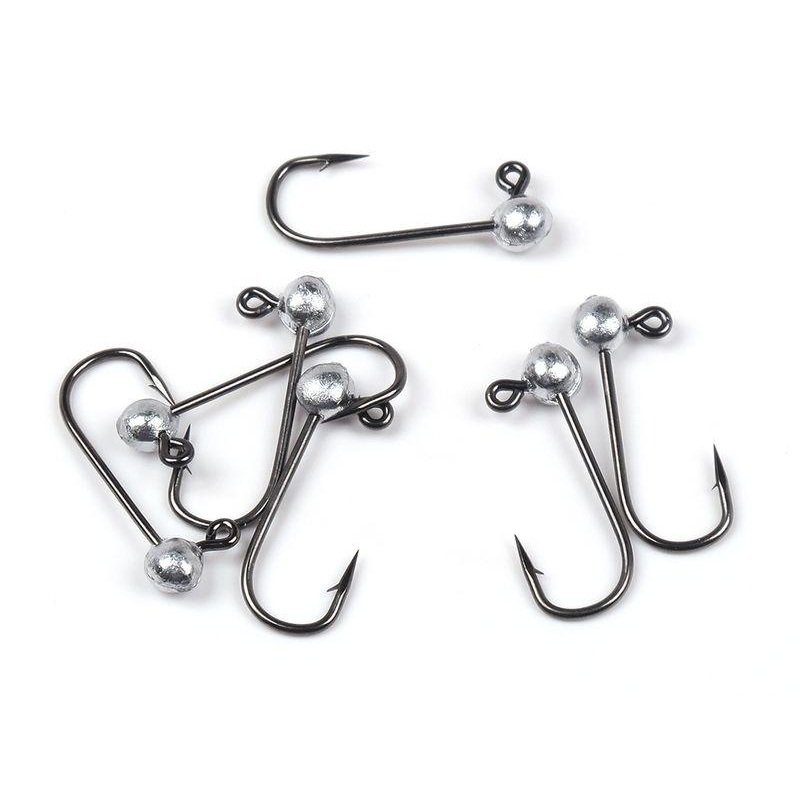 Hareline Unpainted Round Lead Jighead Hook 7 Pack