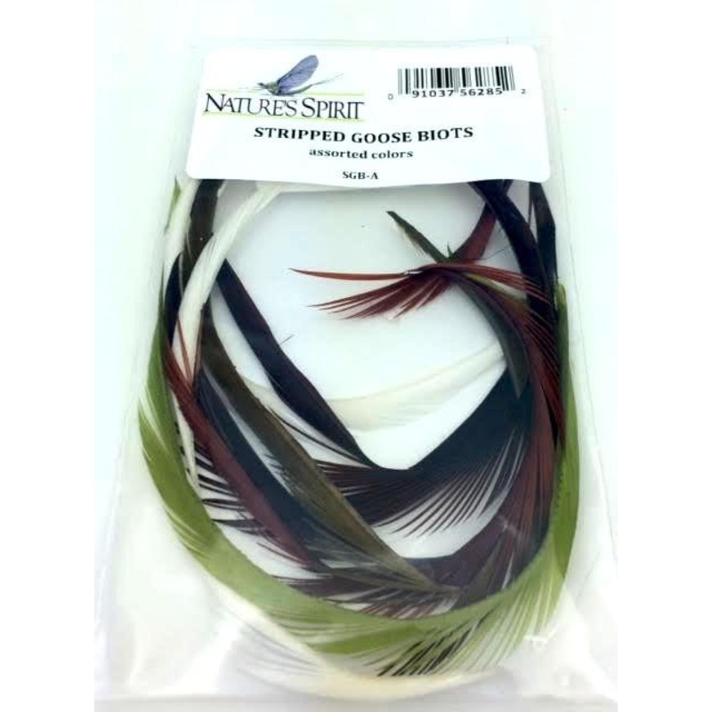 Natures Spirit Stripped Goose Biots Assorted Colors