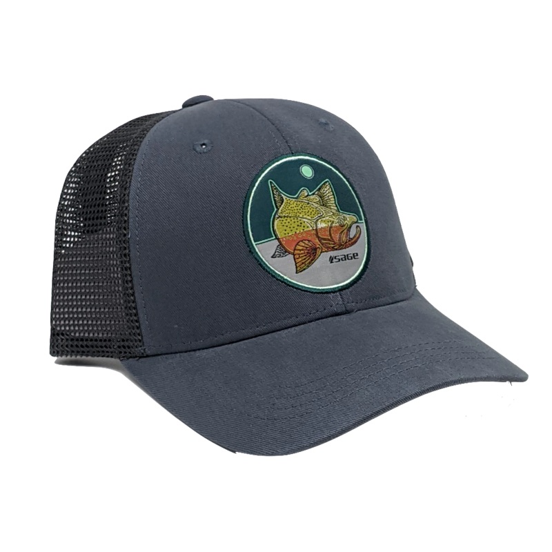 Sage Rainbow Trout Patch Trucker Cap – Blue