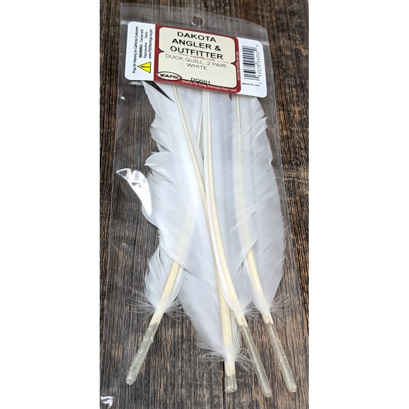 Wapsi Duck Quills – 2 Pairs|Mallard Gray|White