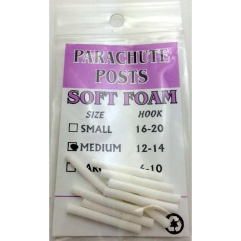 Wapsi Foam Parachute Post|White|Small Size 16-20|Medium Size 12-14|Large Size 6-10