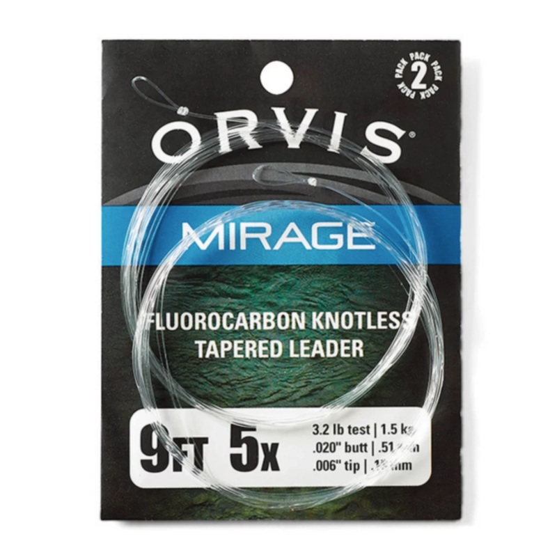 Orvis Mirage Fluorocarbon Knotless Trout Leader – 2 pack