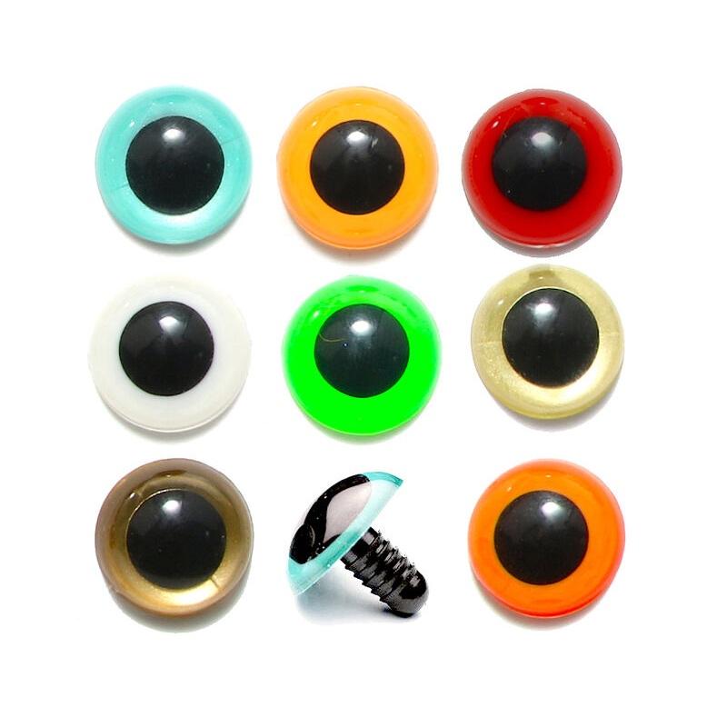Hareline Posted Dome Eyes|Fl Green Chartreuse|Fl Orange|Gold Pearl|Pearl|Blue Pearl|Red|White|Yellow|Large 9mm|Medium 7.5mm|Small 6mm
