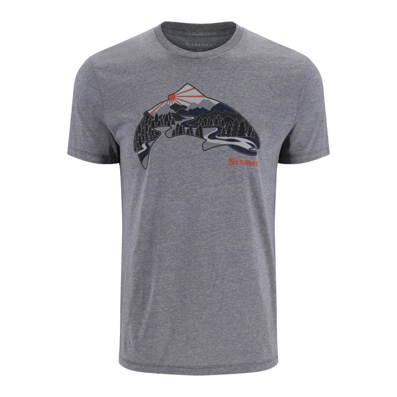Simms M’s Troutscape T-Shirt|Athletic Heather|S|M|L|XL|XXL|3XL