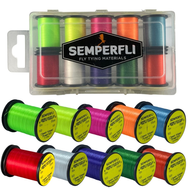 Semperfli Classic Waxed Thread 6/0 110m Attractor Colors Collection