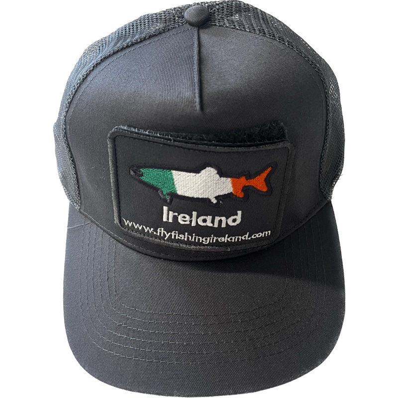 Clonanav Removable Patch Trucker Grey – Irish Trout Logo
