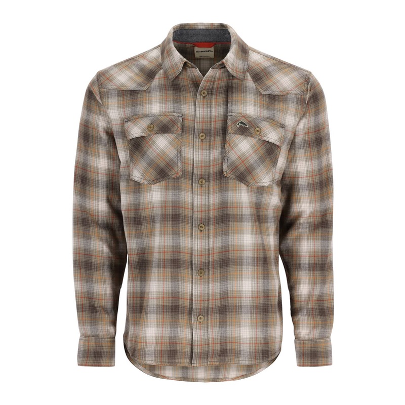Simms Flannel Shirt Bayleaf/Sunglow Pane Ombre