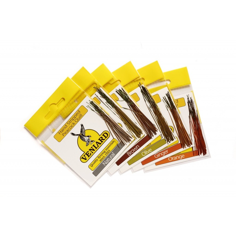 Veniard Hand Stripped Peacock Quills