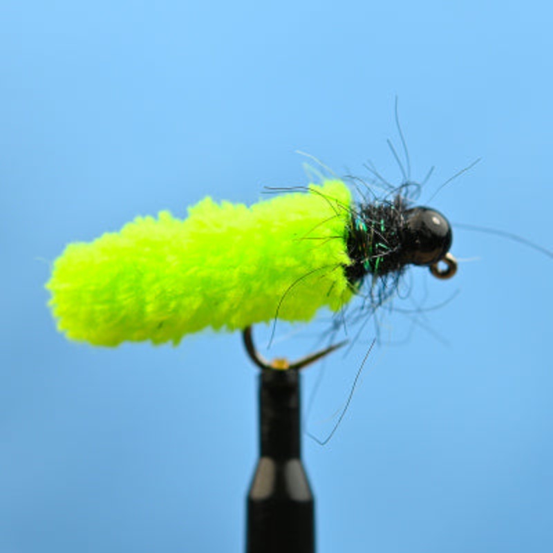 Tungsten Bead Black Mop Chartreuse