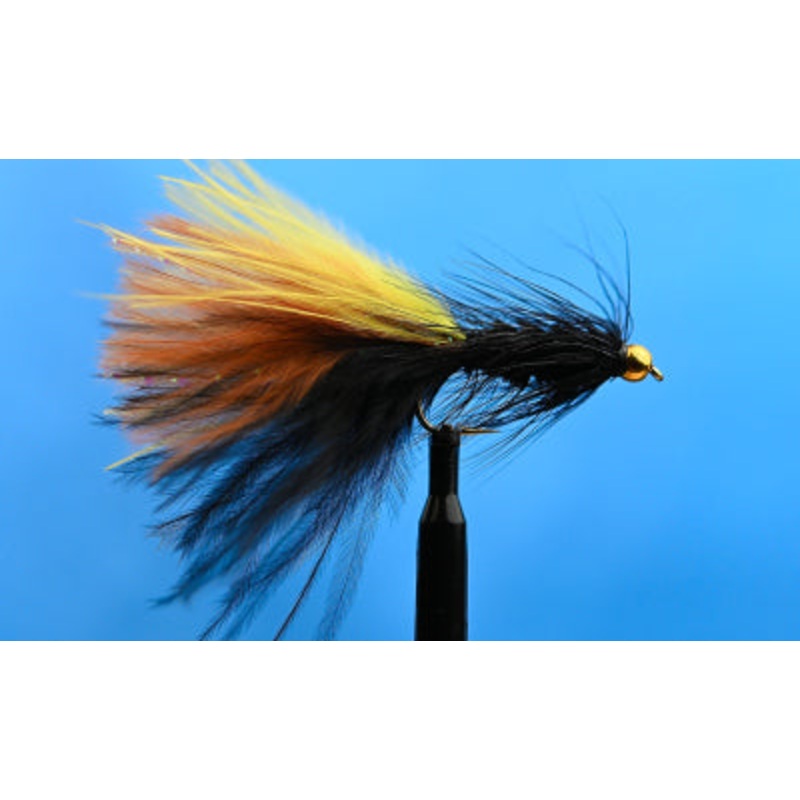 Bead Head Woolly Bugger Yellow Black Brown