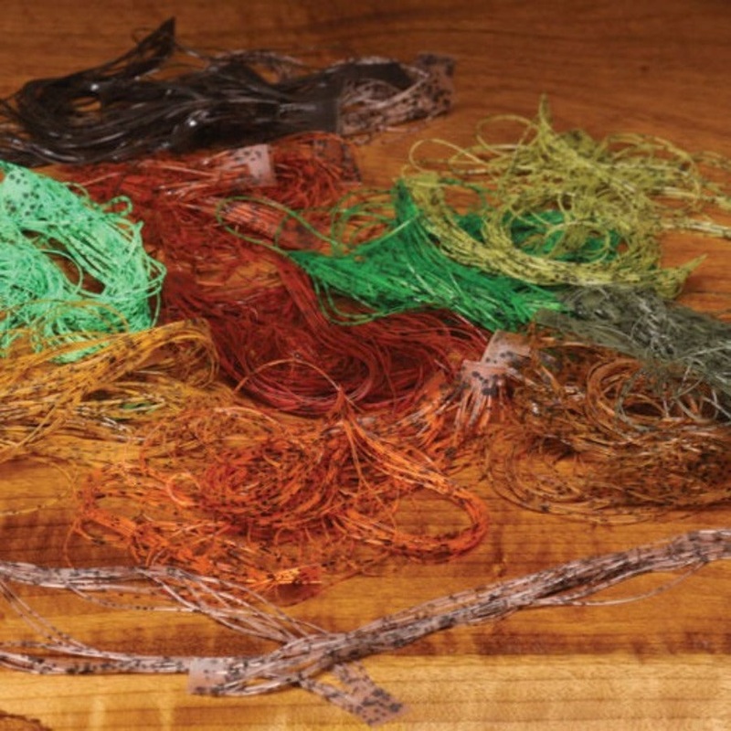 Hareline Buggy Nymph Legs|Brown |40|Dark Olive |95|Golden |153|Hare’s Ear Tan |178|Olive |263|Orange |271|Rootbeer |320|Rust |322