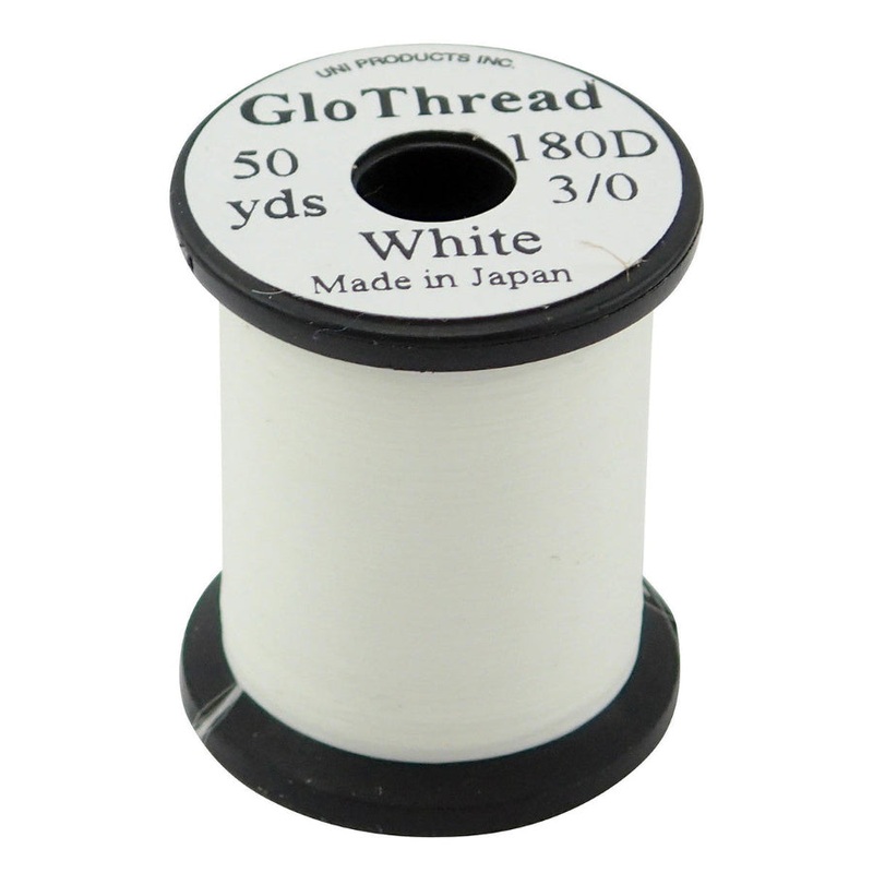 UNI Glo Fly Tying Thread|White|3/0