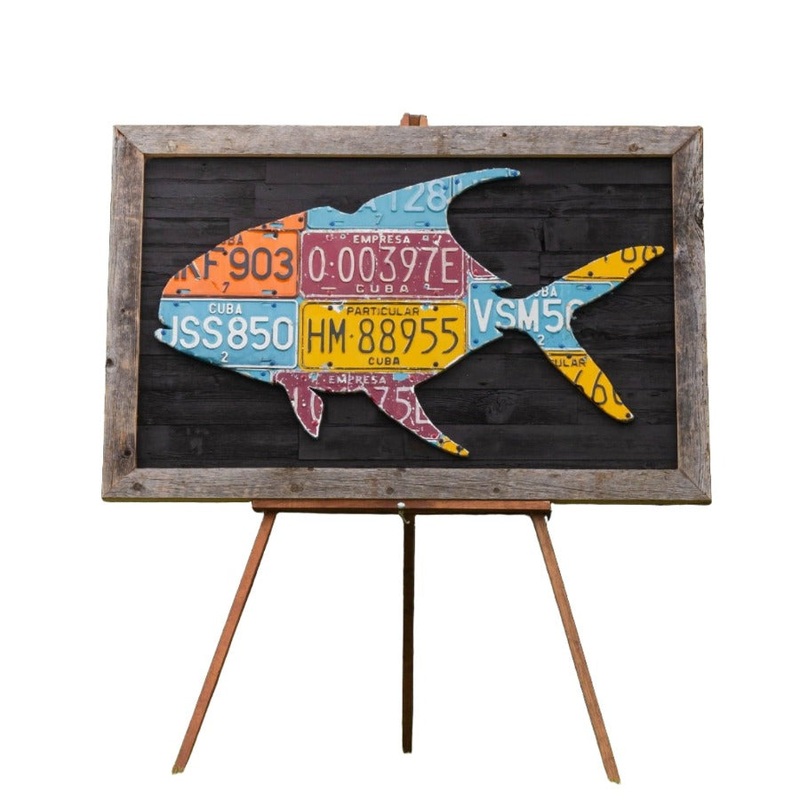 Cody’s Fish Art Cuba Permit License Plate Art – Framed