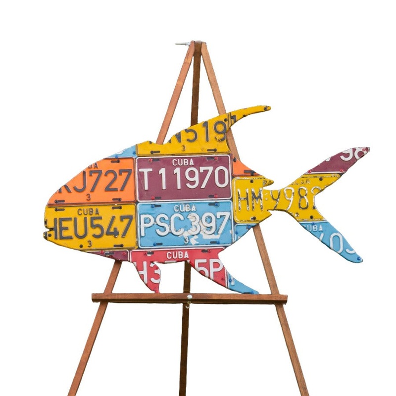 Cody’s Fish Art Cuba Permit License Plate Art – Unframed
