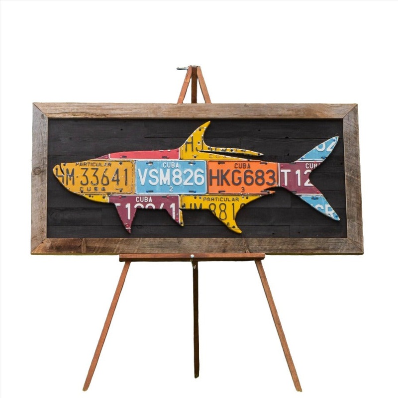 Cody’s Fish Art Cuba Tarpon License Plate Art – Framed