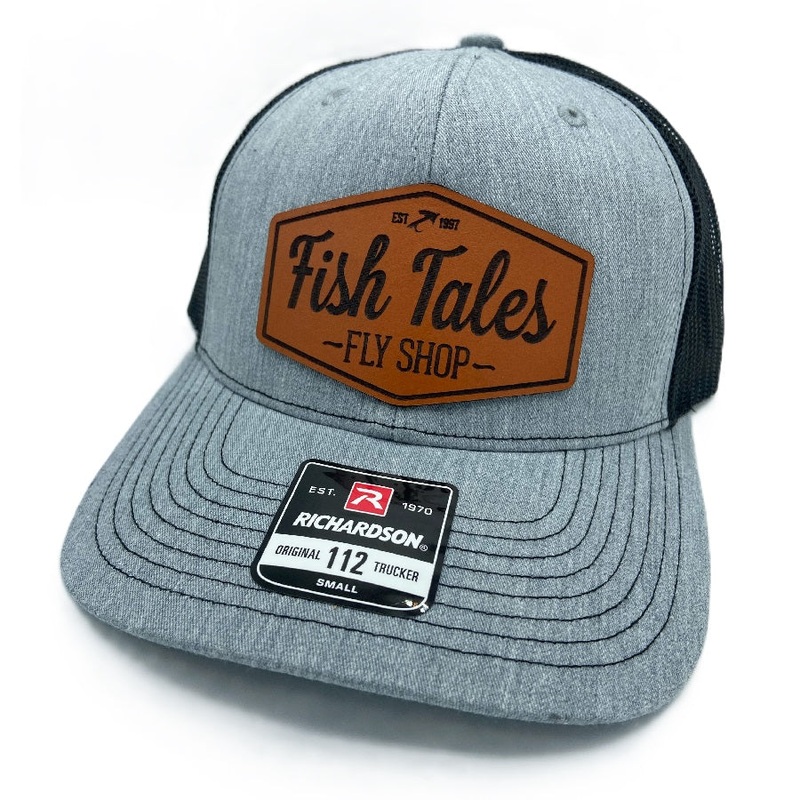 Fish Tales Leather Patch Trucker Hat Small Fit