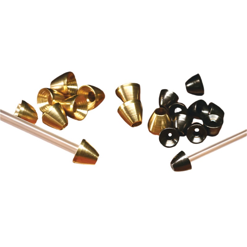 HMH Brass Coneheads For Tubes|Black Nickle|Large