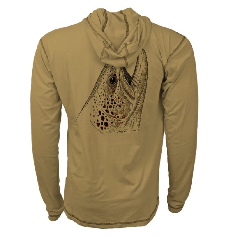Rep Your Water Men’s Rising Brown Merino Breeze UPF-30 Sun Hoody