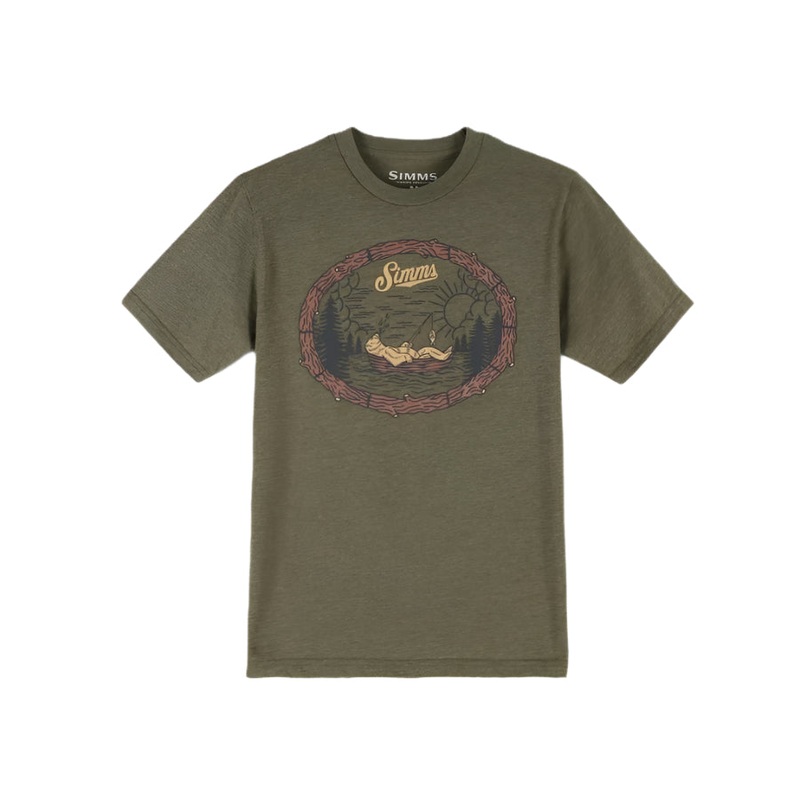 Simms Kid’s Lazy Bear T-Shirt|Military Heather|Small|Medium|Large