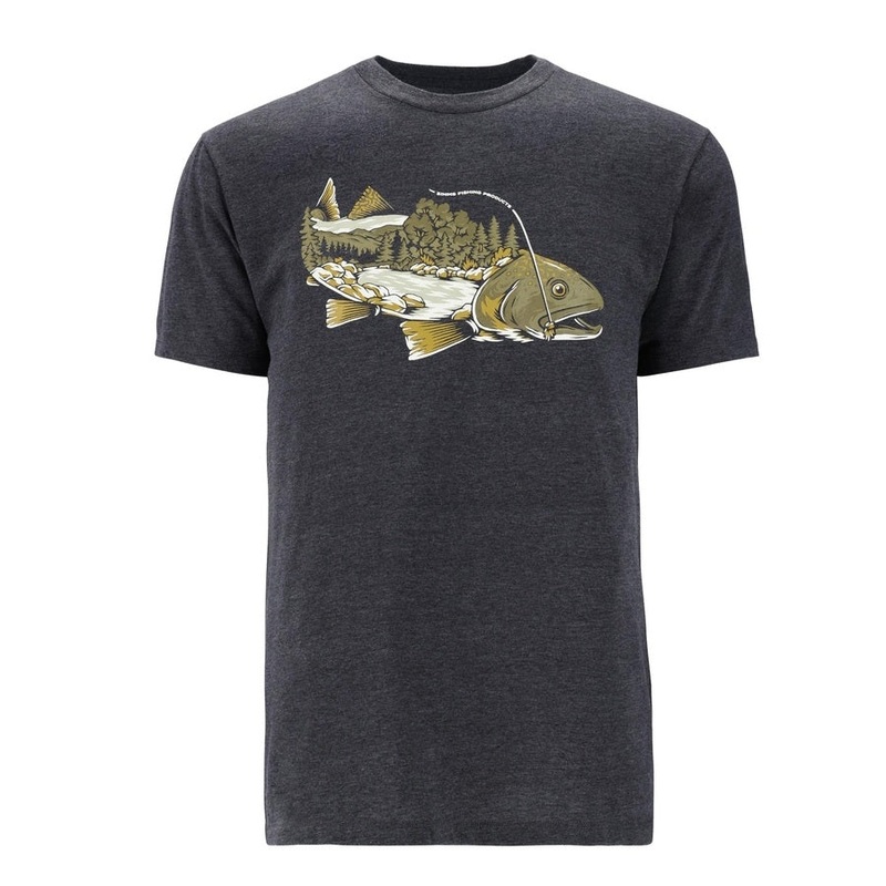 Simms Men’s Spring Flow Tee|Charcoal Heather|Small|Medium|Large|X-Large|XX-Large