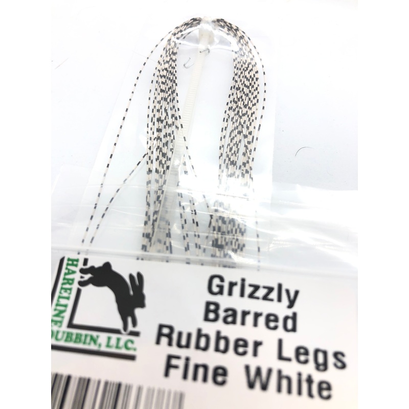 Hareline Dubbin Grizzly Barred Rubber Legs Fine