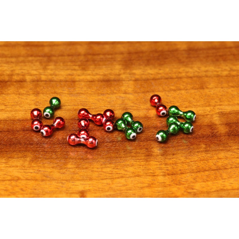Hareline Dubbin Ballzeyes|Red/White|Chartreuse/White