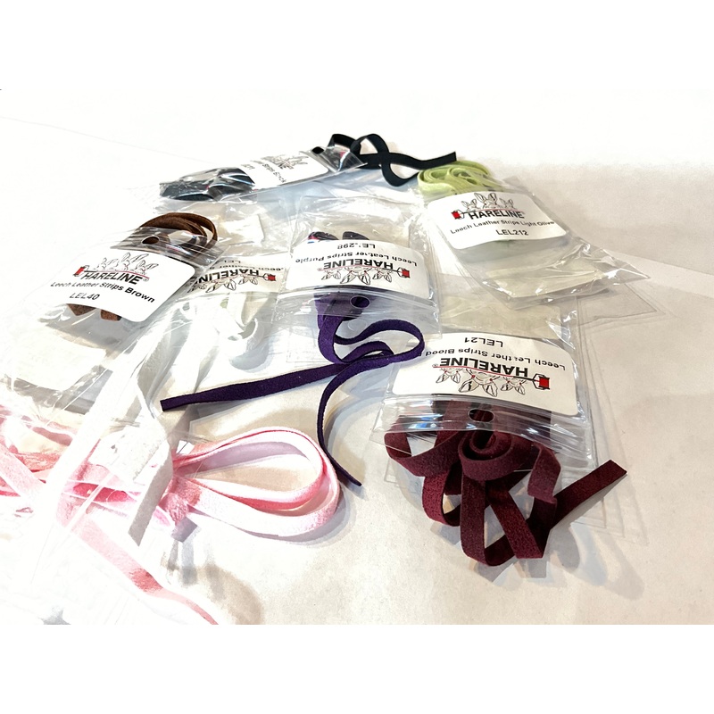 Leech Leather Strips|Black|Lt. Olive|Brown|Bubblegum Pink|White|Purple|Blood Red