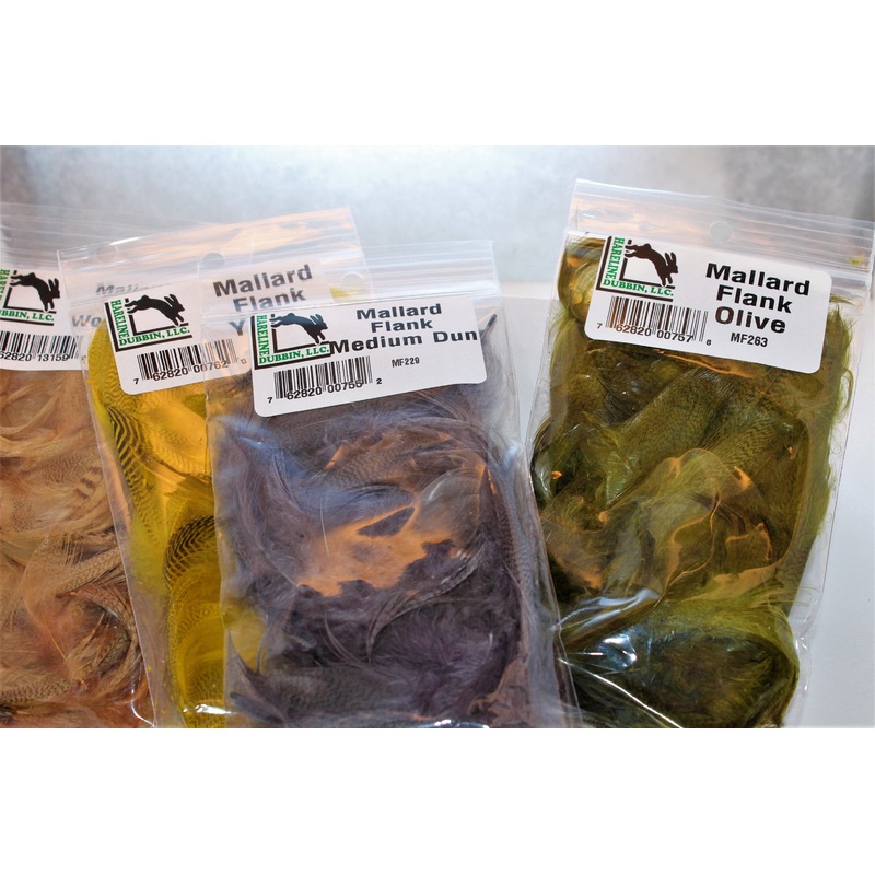 Mallard Flank|Medium Dun|Natural|Olive|Wood Duck|Yellow|Orange|Black|Brown|BWO