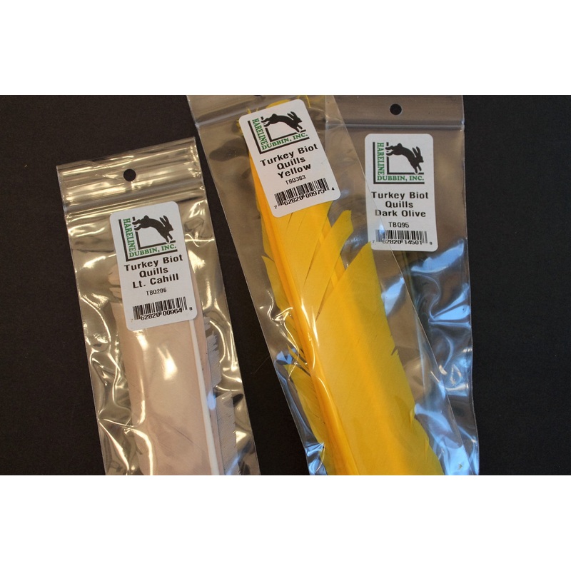 Turkey Biot Quills|Black|Gray|Dark Olive|Lt. Cahill|Yellow