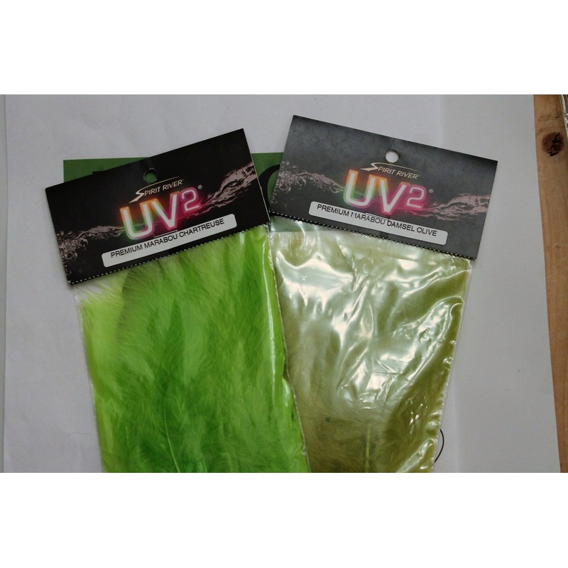 UV2 Marabou Premium Select|Black|Damsel Olive|Chartreuse