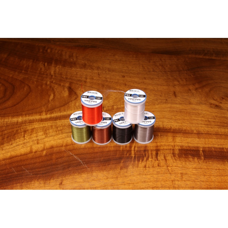 VEEVUS POWER THREAD 140||11 Black||127 Flo Chartreuse||129 Flo Fire Orange||133 Flo Hot Pink||137 Flo Orange||165 Gray||263 Olive||310 Red||377 White||40 Brown