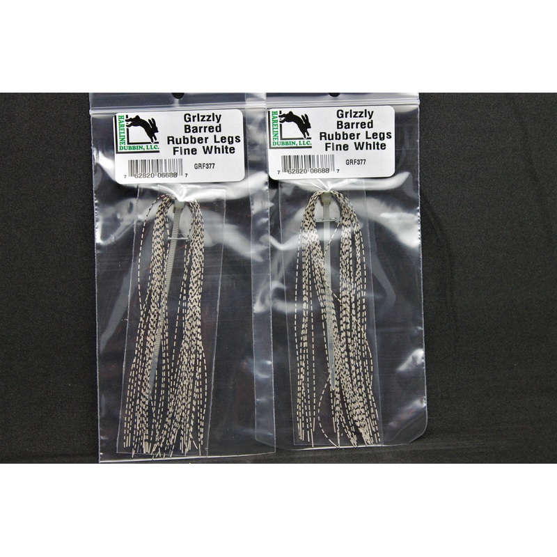 Micro Grizzly Barred Rubber Legs Fine White