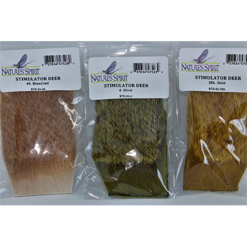 Stimulator Deer Hair|Olive|Gold|Natural|Bleached|Brown