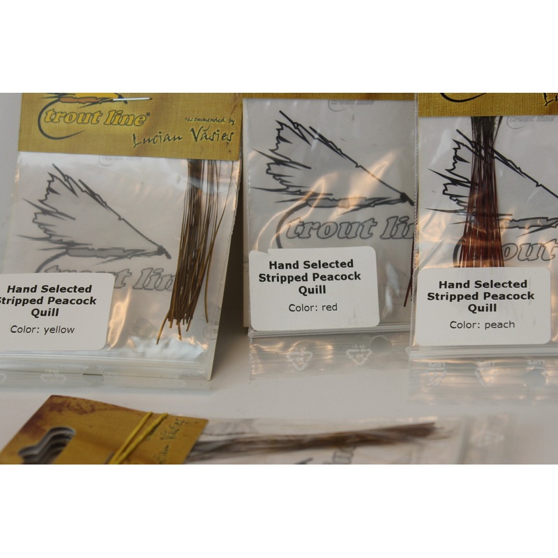 Troutline Hand Picked Stripped Peacock Quill