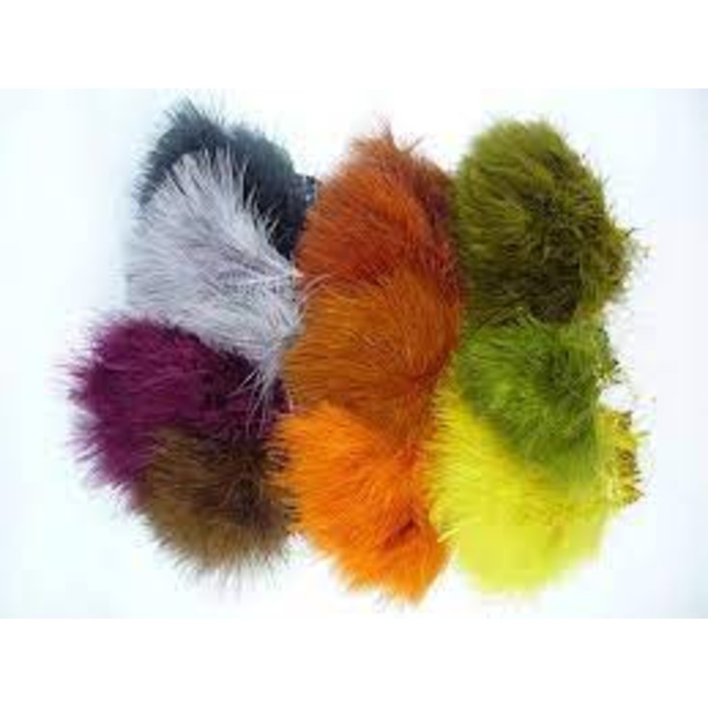Wapsi Strung Marabou|White|Yellow|Burnt Orange|Tan|Ginger|Root Beer|Brown|Red|Light Olive|Olive|Sculpin Olive|Puple|Black|Pink|Shad Gray|Peach|Peacock Blue|Fl. Chatreuse|Fl. Blue