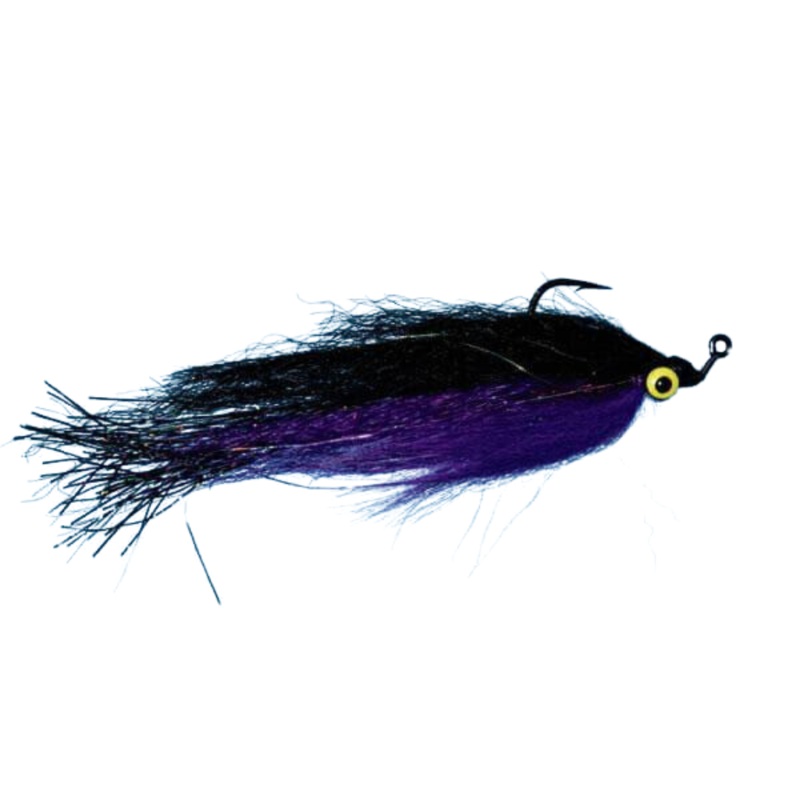 Flashtail Clouser – Black/Purple – Size 3/0