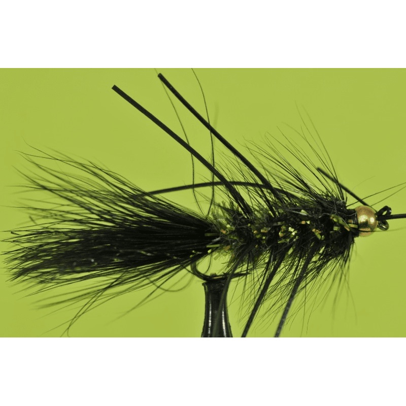 Bead Head Rubberleg Crystal Bugger – Black