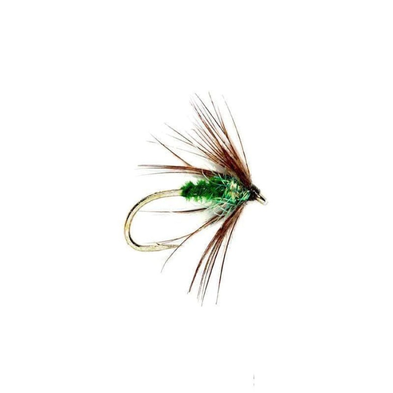 Soft Hackle Sparkle Caddis – Green – Size 16